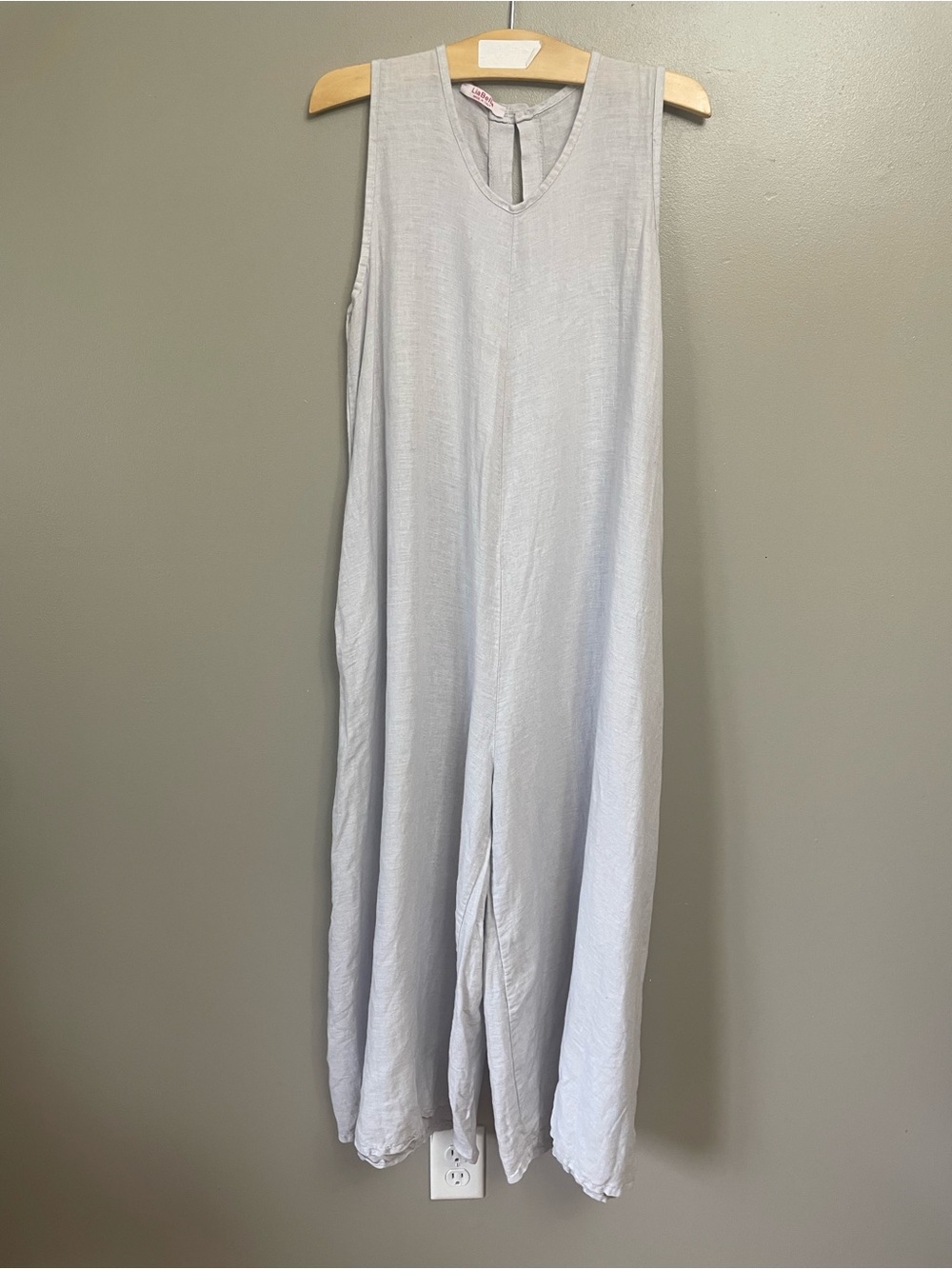 Liabella Women's Yellow Linen Overalls Jumpsuit Made In Italy Adjustable Straps